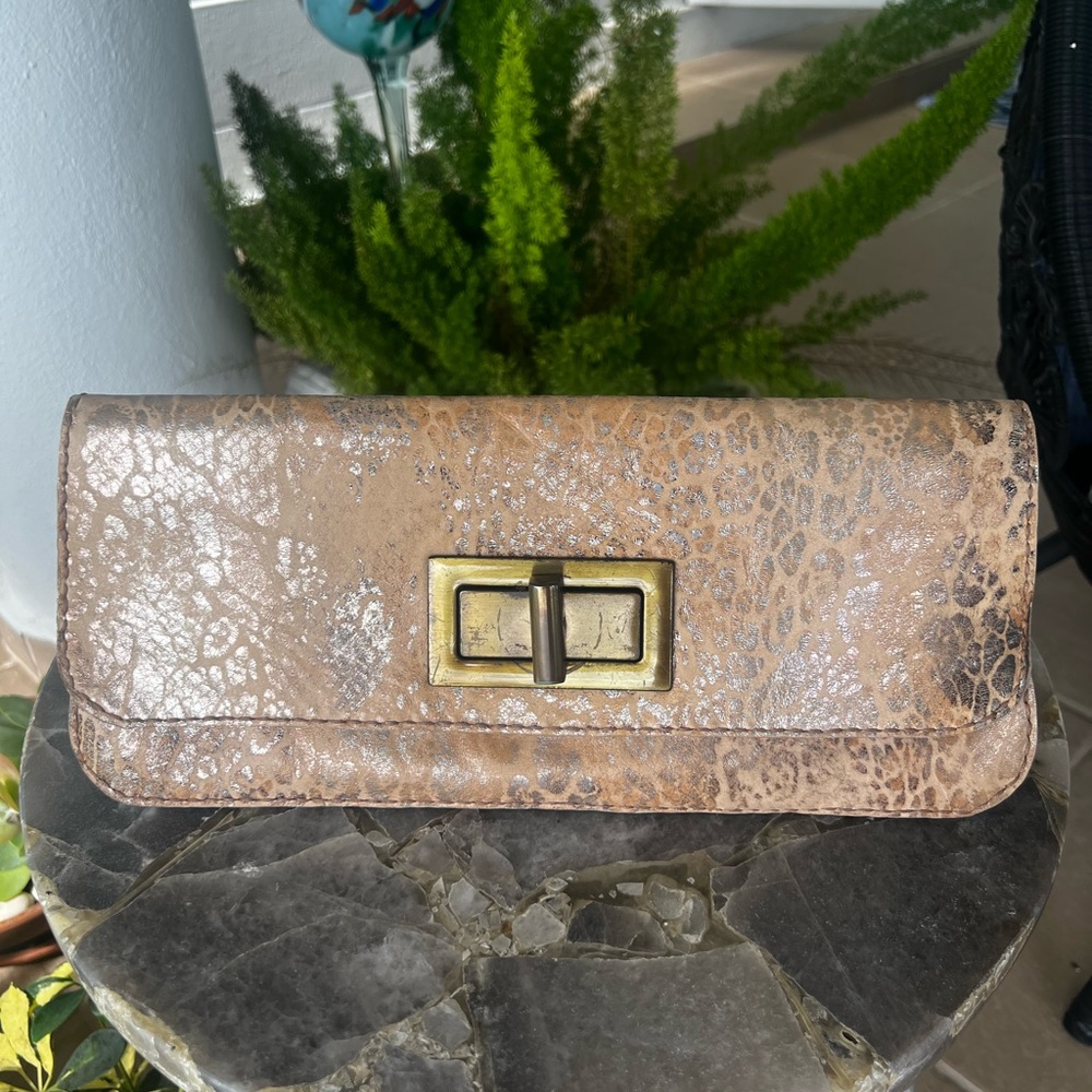 All leather hand made clutch